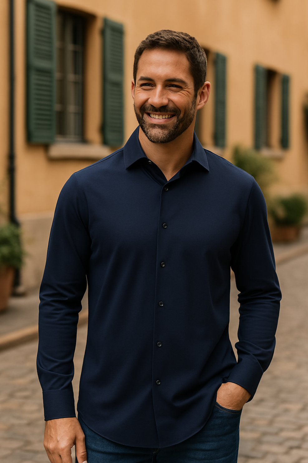 H_J Dress Shirt #Navy