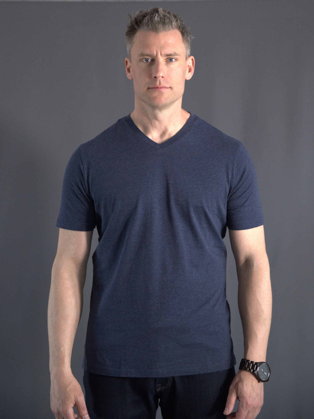 H & J V-neck #color_heather-navy