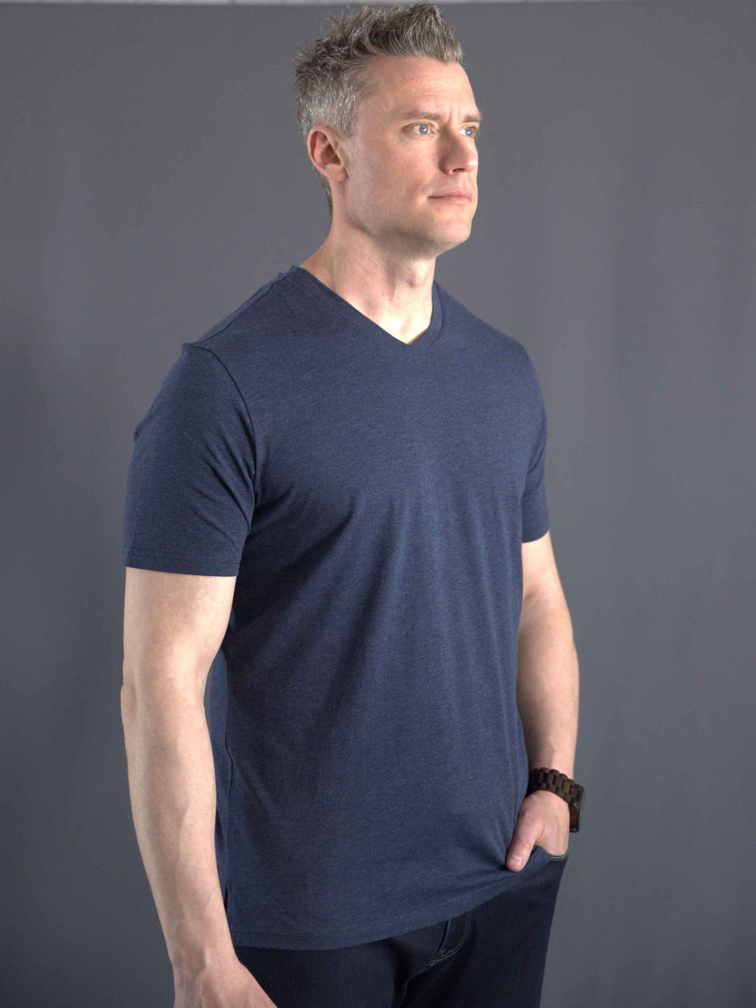 H & J V-neck #color_heather-navy