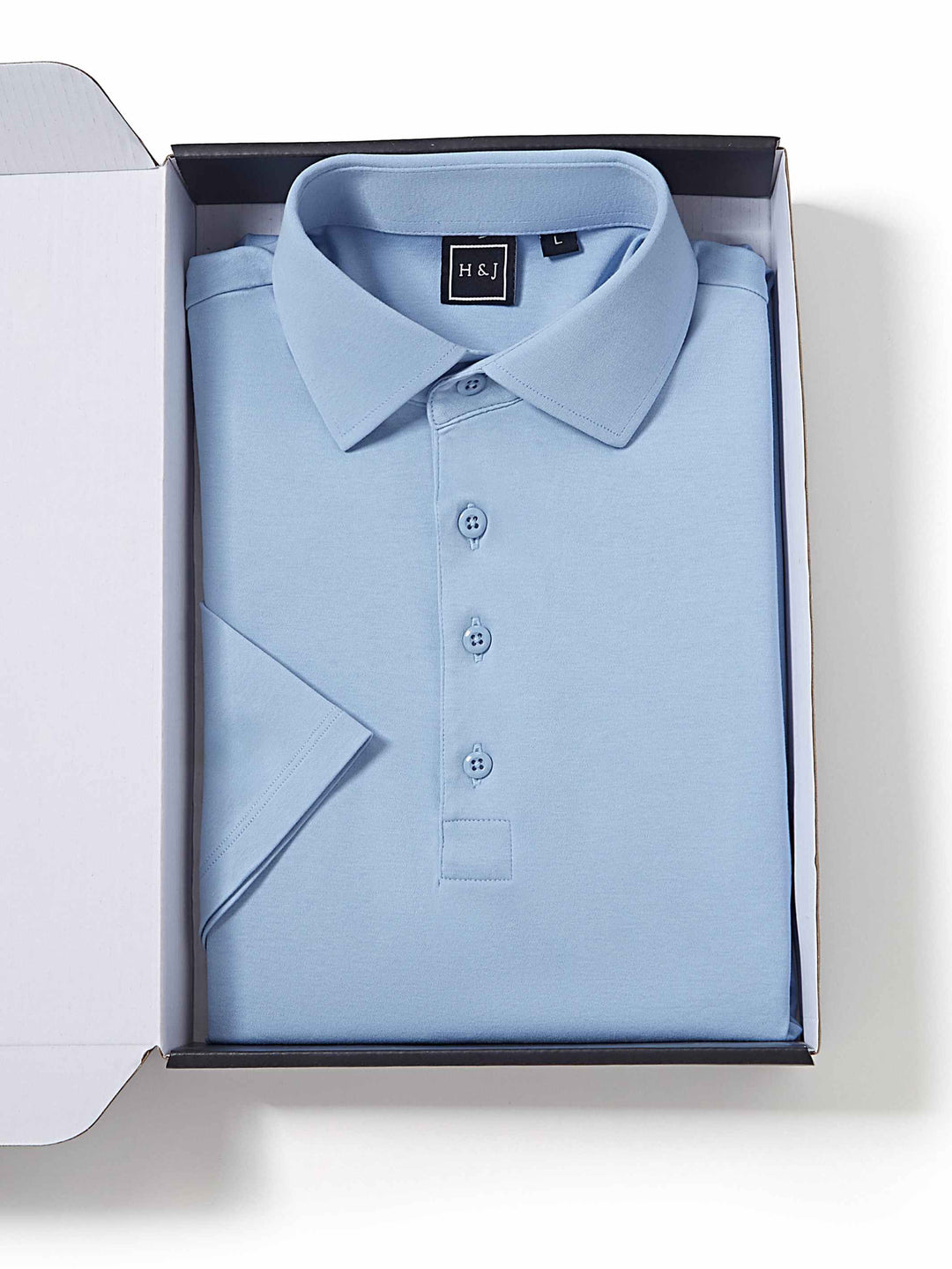 H & J Dress Polo in box #color_sky-blue